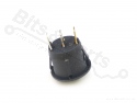 Switch rocker snap-in on/off round black with green LED indication